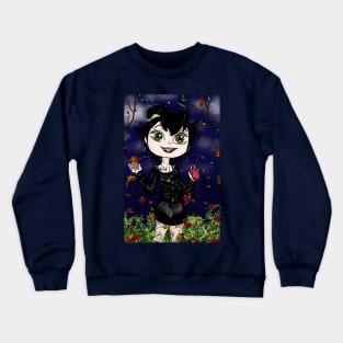 Adorable Gothic Little Vampire Witch Crewneck Sweatshirt